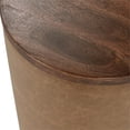 thumbnail image 4 of Pemberly Row Mango Wood Leather Wrap Accent End Table in Chestnut, 4 of 12