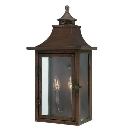 

HomeRoots St.Charles 2-Light Patina Wall Light Copper