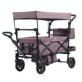 thumbnail image 6 of KFFKFF Wagon Stroller for 2 kids, All-Terrain Stroller Wagon with Detachable Canopy, Parent Organizer, Adjustable Handlebar, Large Capacity Storage Bag, Dark Purple, 6 of 9