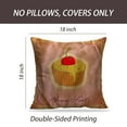 thumbnail image 2 of LALILO Throw Pillow Covers Tasty Cupcake Vintage Anniversary Art Cushion Cover 18" x 18", 4487 Pack, 2 of 6
