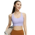 thumbnail image 5 of Hanerdun Womens Sports Bras Crossback Padded Supportive for Athletic Workout Yoga Running Purple S, 5 of 9