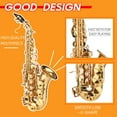 thumbnail image 6 of Gold Lacquer Bb Soprano Saxophone - Brass Instrument with Case, Mouthpiece, Neck Strap, and Cleaning Accessories - Ideal for Musicians and Beginners, 6 of 7