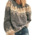 thumbnail image 3 of Wutalume Women's Winter Casual Loose Mohair Chunky Knit Sweater, Cozy Fuzzy Top, Warm Pullover for Cold Weather and Indoor Lounging,Gray XL, 3 of 5