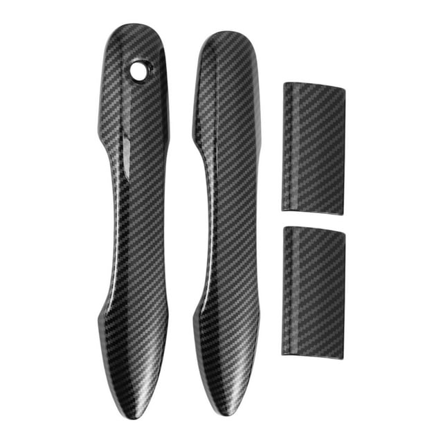 Cubierta de manija de puerta de automóvil Unique Bargains, cubierta de manija de puerta lateral, para Toyota HiAce 2019-2020, ABS negro, 1 juego