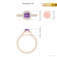 thumbnail image 4 of ANGARA Natural 0.6 Ct. Amethyst with Diamond Halo Ring in 14K Rose Gold for Women (Ring Size: 5), 4 of 9