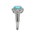 thumbnail image 4 of Women's 3.58 Ct Oval Cut Sea Blue Cz Stainless Steel Halo Engagement Ring Size 9, 4 of 5