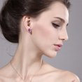 thumbnail image 2 of Gem Stone King 3.82 Ct Oval Pink Created Sapphire 18K Yellow Gold Plated Silver Earrings, 2 of 3