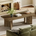thumbnail image 7 of Tribesigns Wood Coffee Table, 47-Inch Farmhouse Rectangle Center Table with Triangle Legs for Living Room, Brown, 7 of 7