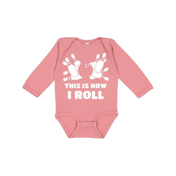 Inktastic How I Roll Bowling Boys or Girls Long Sleeve Baby Bodysuit