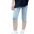 thumbnail image 2 of CPNG Girls Casual Capri Leggings Tight Bottom Pants Stretch Leggings Solid Color Elastic High Waisted Athletic Leggings(Blue,13-14 Years), 2 of 9