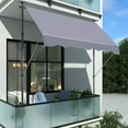 thumbnail image 2 of Lisonu Manual Retractable Patio Awning, 118 in, UV-Resistant Polyester Sun Shade with No-Drill Installation, Grey, 2 of 10