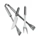 thumbnail image 3 of Juego de herramientas para barbacoa de utensilios, 5 piezas, accesorios para parrilla de acero inoxidable con estuche de transporte, kit de herramientas completo con pinzas, espátula, tenedor para, 3 of 5