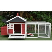 77 Solid Wood Backyard Chicken Coop with 2 Nesting Boxes