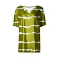 thumbnail image 4 of Tittly T Shirts for Women V Neck T Shirts Women's Fashion Casual Striped Button Short Sleeve Top T Shirt Graphic Tees Tshirts Shirts AG L, 4 of 5