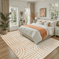 thumbnail image 7 of 5x7 area carpet, machine washable, medieval modern anti-slip rug, suitable for living room, bedroom, dining room, soft low-pile large carpet - Beige, 7 of 7