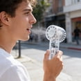 thumbnail image 5 of weibbin Transparent Mecha Handheld Fan with Semiconductor 199 Speeds Adjustable Portable USB-C Fan with LED Display, 5 of 5