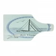 thumbnail image 1 of Going Away Party Cutting Board, Bon Voyage Journey in Ocean Vintage Travel Card Inspired Print, Tempered Glass Cutting and Serving Board, Wine Bottle Shape, Pale Blue White Lilac, by Ambesonne, 1 of 1