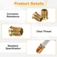 thumbnail image 3 of 50 Pcs Threaded Insert for Wood, 3/8 - 16 Threaded Studs 20mm Length, Gold, 3 of 6