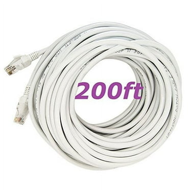 Cablevantage 200ft 60m White Rj45 Cat5 Cat5e Ethernet LAN Network Internet Computer Patch Cable for PC, Mac, Laptop, PS3, PS4, XBox,XBox One Modem DSL Internet Patch Cable