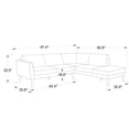 thumbnail image 7 of Paisley Mid-Century L-Shaped Pillow Back Microfiber Right-Facing Sectional Gray, 7 of 7