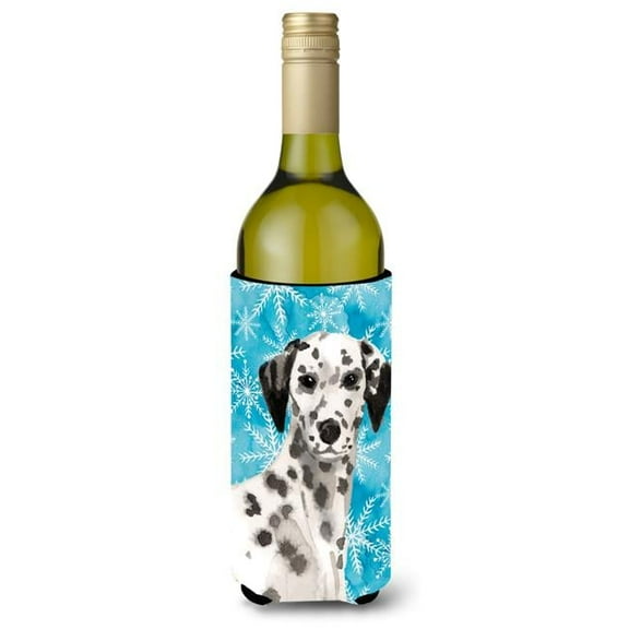 Dalmatian Winter Wine Bottle Beverge Insulator Hugger