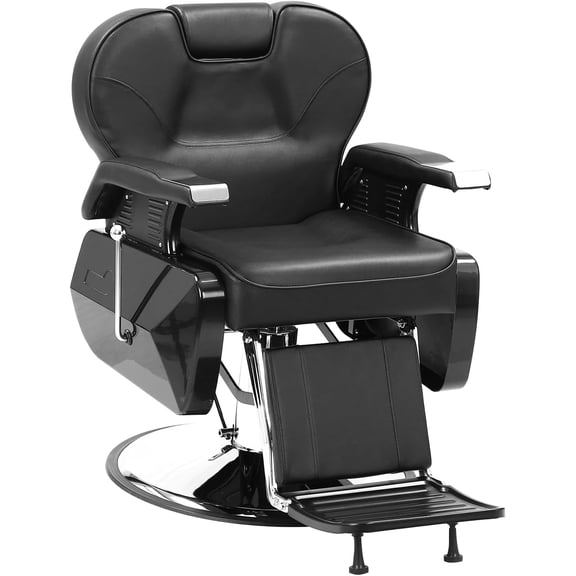 Professional Barber Chair Hydraulic 360 Swivel Salon Chair with Adjustable Headrest, Reclining Styling Chair for Hairdresser Beauty Salon Spa Shampoo Equipment