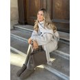 thumbnail image 2 of Chaquetas de lana con cuello de bufanda para mujer, abrigo elegante de manga larga con una sola botonadura, ropa de calle de otoño e invierno, 2 of 5