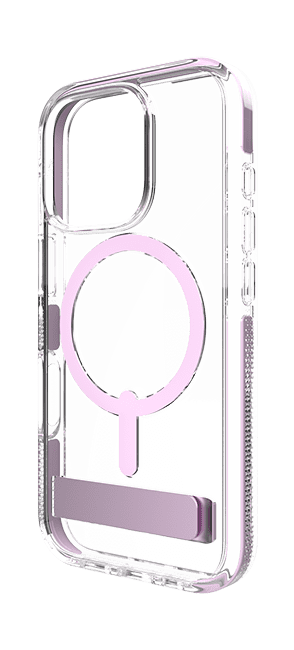 Zagg Piccadilly Snap Case with Kickstand and MagSafe for iPhone 16 Pro, Clear Light Pink