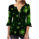 thumbnail image 2 of Fiudx Ofertas Flash Del Día Solo En Línea Camiseta Estampada a La Moda para Mujer, Blusa con Mangas 3/4, Camisetas Informales con Cuello En V, 2 of 5