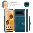 thumbnail image 5 of Back Wallet Case for Google Pixel 7 Pro with Detachable Card Slots Holder Magnetic Closure Cover, Premium PU Leather Slim Kickstand Soft Silicone Shockproof Lens Protective Case,Blue, 5 of 7