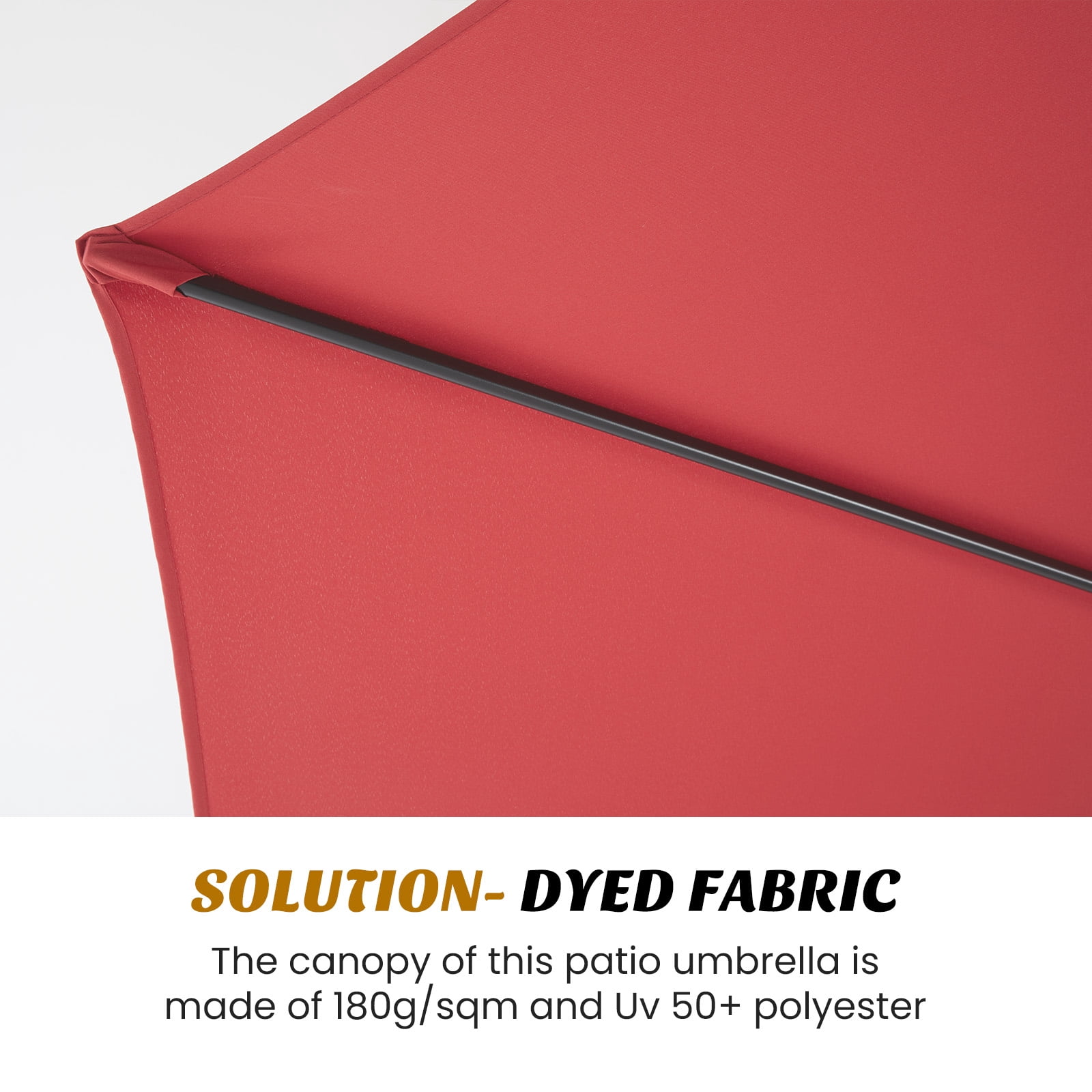 MCQ 10FT Cantilever Outdoor Patio Umbrella with Tilt & Crank, Self-Locking with 8 Sturdy Ribs, Large Sun Shade for Deck, Poolside, Red
