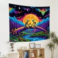 thumbnail image 4 of Blacklight Skull Moon Tapestry Trippy Mountain Forest Tapestries Starry Sky Wall Tapestry Skeleton Wall Hanging for Bedroom Decor,60Wx50H, 4 of 5
