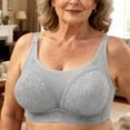 thumbnail image 2 of Feancey Push Up Bras for Older Women Plus Size Full Coverage Wireless Bra Mesh Breathable Comfort Bra Adjustable Straps Casual Everyday Brassiere Gray 38, 2 of 10
