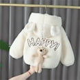 thumbnail image 7 of Generic 2024 New Children's Jackets Casual Fashion Baby Girls Boys Cartoon Letter Jacket Bear Ears Hooded Outerwear Zipper Warm Winter Coat for Breathable Clothing (2-3 Years,White), 7 of 7
