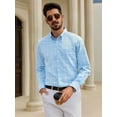 thumbnail image 5 of sogami Men's Casual Plaid Long Sleeve Shirt Lightweight Cotton Gingham Shirt, 5 of 8