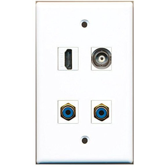 RiteAV - 1 Port HDMI 2 Port RCA Blue 1 Port BNC Wall Plate
