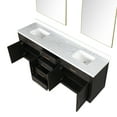 thumbnail image 3 of Shelter 84 in W x 22 in D Brown Oak Double Bath Vanity, Carrara Marble Top and 36 in Mirrors, 3 of 9