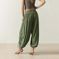 thumbnail image 4 of Women's Solid Color Casual Loose Elastic Waist Drawstring Harem Casual Pants Sweatpants plus Size Women Women's Pants Casual Elastic Waist Women Yoga Pants plus Size Casual Pants Rompers for Women, 4 of 9
