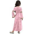 thumbnail image 2 of Mufeng Girls Renaissance Queen Gown Velvet Vintage Medieval Princess Long Maxi Dress Pink 8, 2 of 6