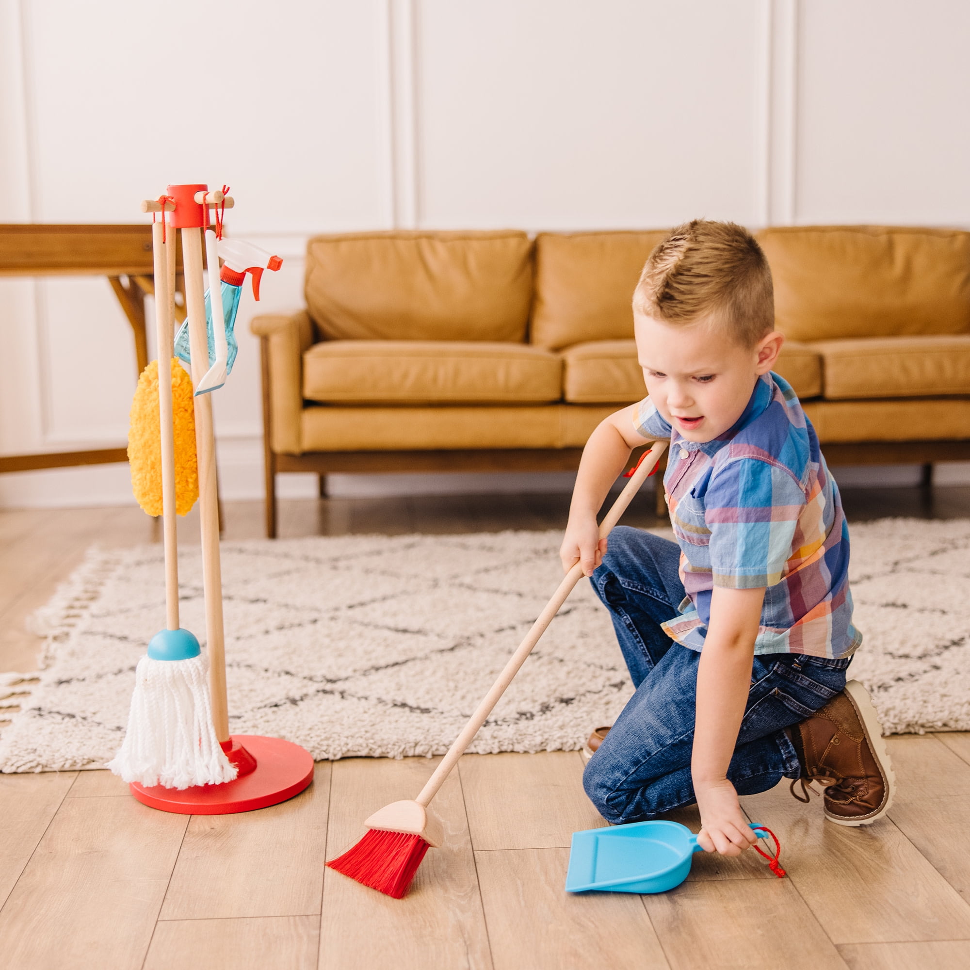 Melissa & Doug Neat & Tidy Housekeeping Wooden Cleaning Play Set for Boys and Girls Ages 3+ - FSC Certified