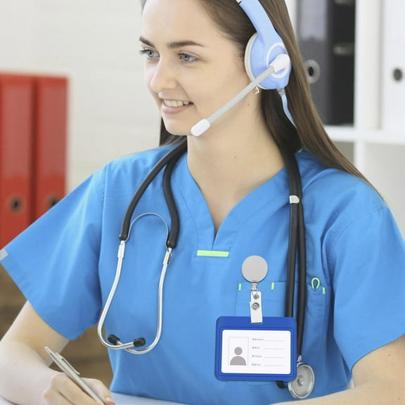 YSNOOWE 8Pcs Badge Holder Retractable Clip for Nurses and Students with Plastic