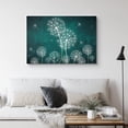 thumbnail image 2 of PixonSign Canvas Print Wall Art White Dandelions on Teal Background Botanical Plants Digital Art Modern Art Farmhouse/Country Group Relax/Calm Multicolor Cool for Living Room, Bedroom - 12"x18", 2 of 5