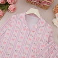 thumbnail image 4 of SJLDQY Valentines Women's Pajamas Set 2 Peice Pjs Set for Women Valentine's Day Bowknot Graphic Long Sleeve Pajama Tops Pants Soft Comfy Homewear Sleepwear Outfits, 4 of 5