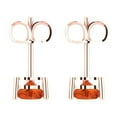 thumbnail image 4 of Clara Pucci 1.5 ct Brilliant Heart Cut Studs VVS1 Genuine Conflict free Red Zircon Solid 14K Pink Rose Gold Designer Everyday Earrings Push back, 4 of 5