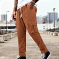 thumbnail image 2 of YABCSAZ Mens Corduroy Cargo Pants Straight Leg Multi Pocket Joggers Elastic Waist Drawstring Casual Work Trousers Loose Fit Cotton Blend Outdoor Streetwear Pants with Pockets, 2 of 10