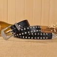 thumbnail image 3 of Cheers.US Women Fashion Leopard Rhinestone Inlaid Waist Belt Soft Faux Leather Female Strap Belt Buckle Waistband for Ladies Jeans Pants, 3 of 7