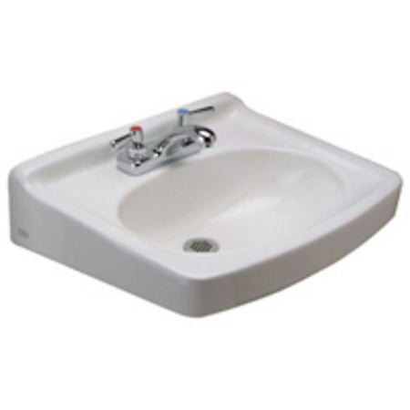 - Zurn Z5354 Z5350 Series 19-1/2in Wall Mounted Bathroom Sink with 3 Holes Drilled with Overflow