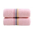 thumbnail image 1 of Pink Bath Towel Rainbow Stripe Pattern Microfiber Absorbent Quick Dry For Sports Gym Travel Pink Color, 1 of 7
