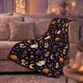 thumbnail image 6 of Autumn Gnome and Pumpkin Pattern with Black Details, Warm Flannel Blanket for Living Room and Reading Nook, Cat Lovers Autumn Celebration Gift, Pet Lover Home Decor, 6 of 9