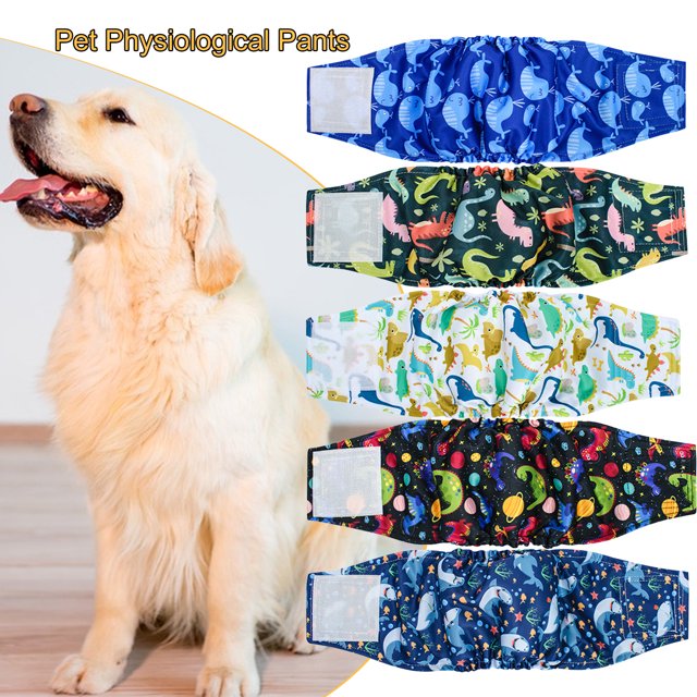 Trayknick Dog Diapers Male Dog Belly Band Diapers,Fastener Tape Adjustable Cartoon Graphic High Absorbency Leakproof Comfortable Breathable for Training Incontinence